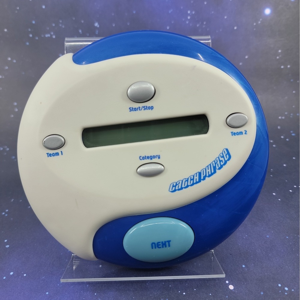 Catch Phrase Electronic Handheld Party Game White Blue 2004 Hasbro Works
